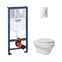 Набор унитаз Azzurra Charme CHA100B1SOSK с сиденьем Azzurra Charme CHA1800F + инсталляция Grohe Rapi