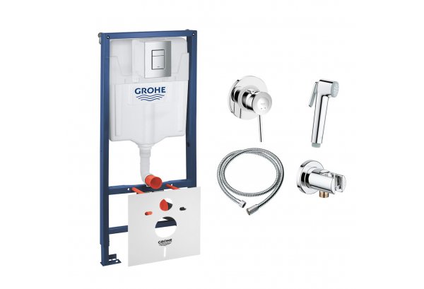 Комплект Grohe инсталляция Rapid SL 38772001 + набор для гигиенического душа со смесителем BauClassi Картинка 32131