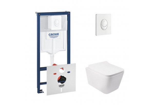 Набор инсталляция 4 в 1 Grohe Rapid SL 38722001 + унитаз с сиденьем Qtap Crow QT05335170W Картинка 32138