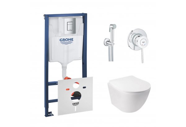 Комплект инсталляция Grohe Rapid SL 38772001 + унитаз с сиденьем Qtap Jay QT07335176W + набор для ги Картинка 32162