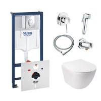 Комплект инсталляция Grohe Rapid SL 38721001 + унитаз с сиденьем Qtap Jay QT07335176W + набор для ги