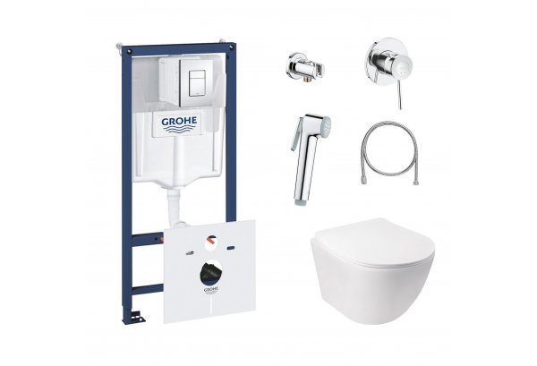 Комплект: Qtap унитаз+Grohe инстал+набор для биде (Qtap Jay QT07335176W+Grohe Rapid SL 38827000+Grohe BauClassic 111048) Картинка 32169