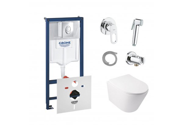 Комплект: Qtap унітаз + Grohe Інстал + набір для біде (Qtap Swan QT16335178W + Grohe Rapid SL 38721001 + Grohe BauLoop 111042) Картинка 32173