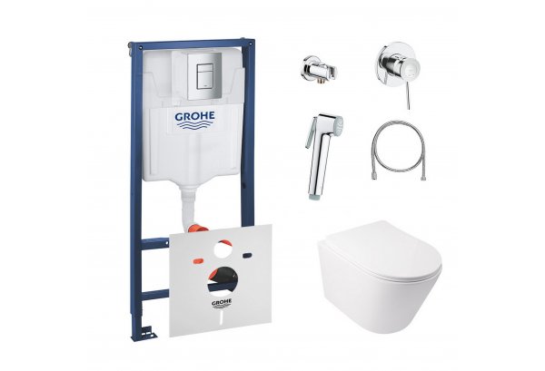 Комплект инсталляция Grohe Rapid SL 38772001 + унитаз с сиденьем Qtap Swan QT16335178W + набор для г Картинка 32175