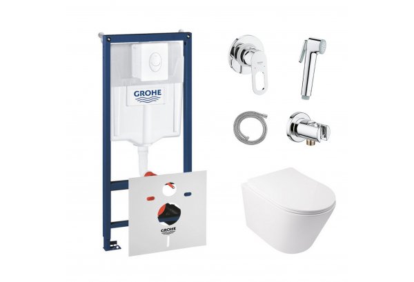 Комплект: Qtap унитаз+Grohe инстал+набор для биде (Qtap Swan QT16335178W+Grohe Rapid SL 38722001+Grohe BauLoop 111042) Картинка 32179