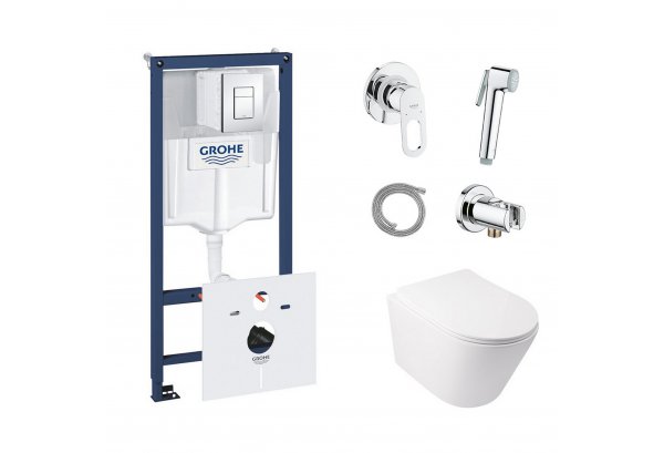 Комплект: Qtap унитаз+Grohe инстал+набор для биде (Qtap Swan QT16335178W+Grohe Rapid SL 38827000+Grohe BauLoop 111042) Картинка 32182