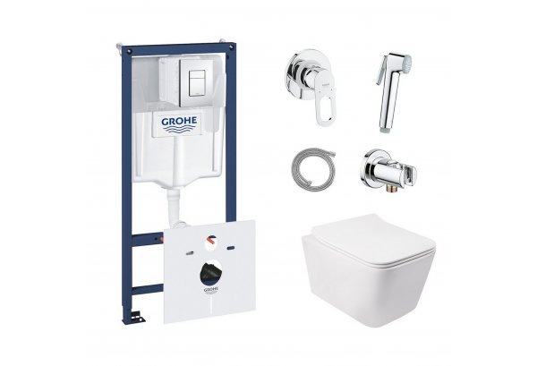 Комплект: Qtap унитаз+Grohe инстал+набор для биде (Qtap Crow QT05335170W+Grohe Rapid SL 38827000+Grohe BauLoop 111042) Картинка 32193