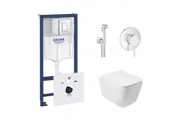 Комплект инсталляция Grohe Rapid SL 38827000 + унитаз с сиденьем Qtap Crow QT05335170W + набор для г Картинка 32195