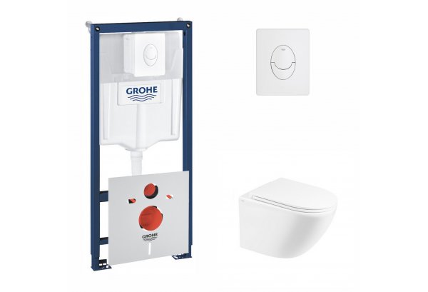 Набор инсталляция 4 в 1 Grohe Rapid SL 38722001 + унитаз с сиденьем Qtap Robin QT1333046ENRW Картинка 36835