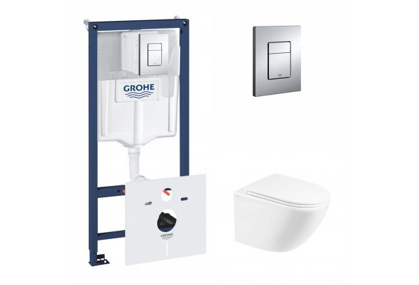 Набор инсталляция 5 в 1 Grohe Rapid SL 38827000 + унитаз с сиденьем Qtap Robin QT1333046ENRW Картинка 36873