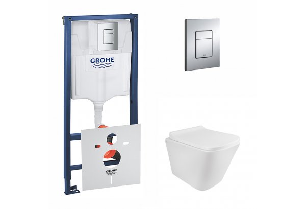 Набор инсталляция 4 в 1 Grohe Rapid SL 38772001 + унитаз с сиденьем Qtap Tern QT1733052ERW Картинка 36874