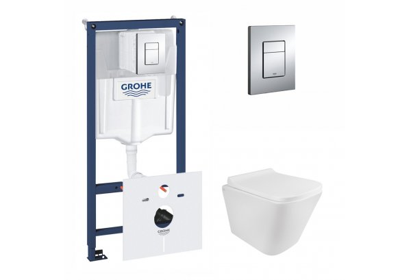 Набор инсталляция 5 в 1 Grohe Rapid SL 38827000 + унитаз с сиденьем Qtap Tern QT1733052ERW Картинка 36877