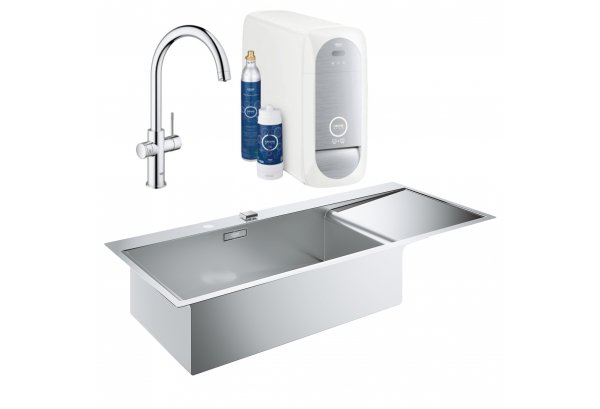 Набір Grohe мийка кухонна K1000 31581SD0 + змішувач Blue Home 31455001 Картинка 38633