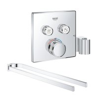 Набор Grohe Grohtherm SmartControl 29125000 термостат для скрытого монтажа 2 выхода с держателем+Grohe EX Selection 41059000 держатель для полотенца двойной