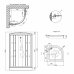 Набір Lidz душовий бокс Tani SB90x90.SAT.LOW.GR, скло тоноване 4 мм + піддон Kupala Картинка 42541